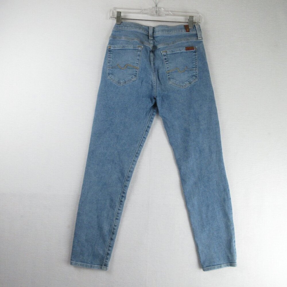 7 For All Mankind Josephina Skinny Boyfriend Jeans Size 26 Light Wash - Picture 2 of 16